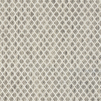 8' Silver Square Geometric Power Loom Area Rug HomeRoots