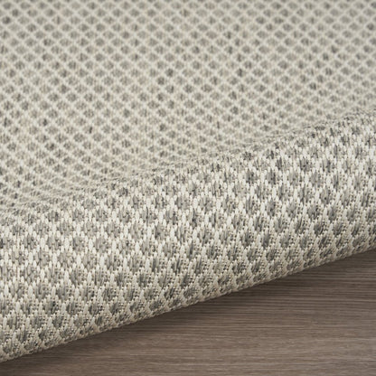 8' Silver Square Geometric Power Loom Area Rug HomeRoots