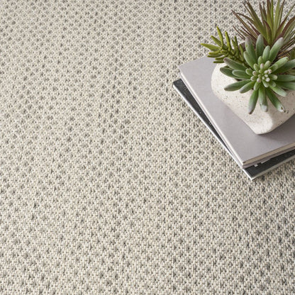 8' Silver Square Geometric Power Loom Area Rug HomeRoots