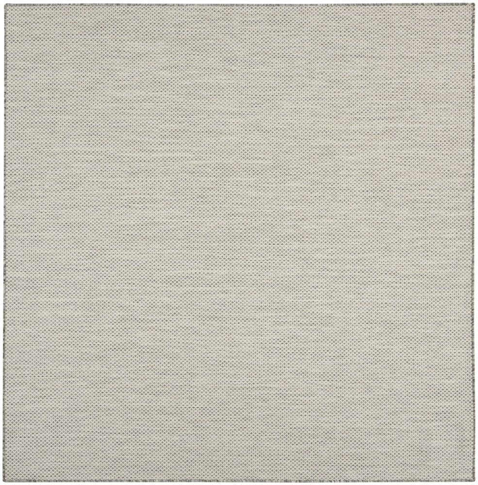 8' Silver Square Geometric Power Loom Area Rug — view 6