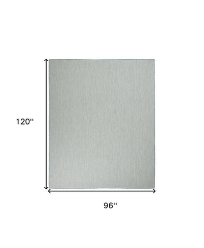 8' X 10' Aqua And Ivory Indoor Outdoor Area Rug HomeRoots