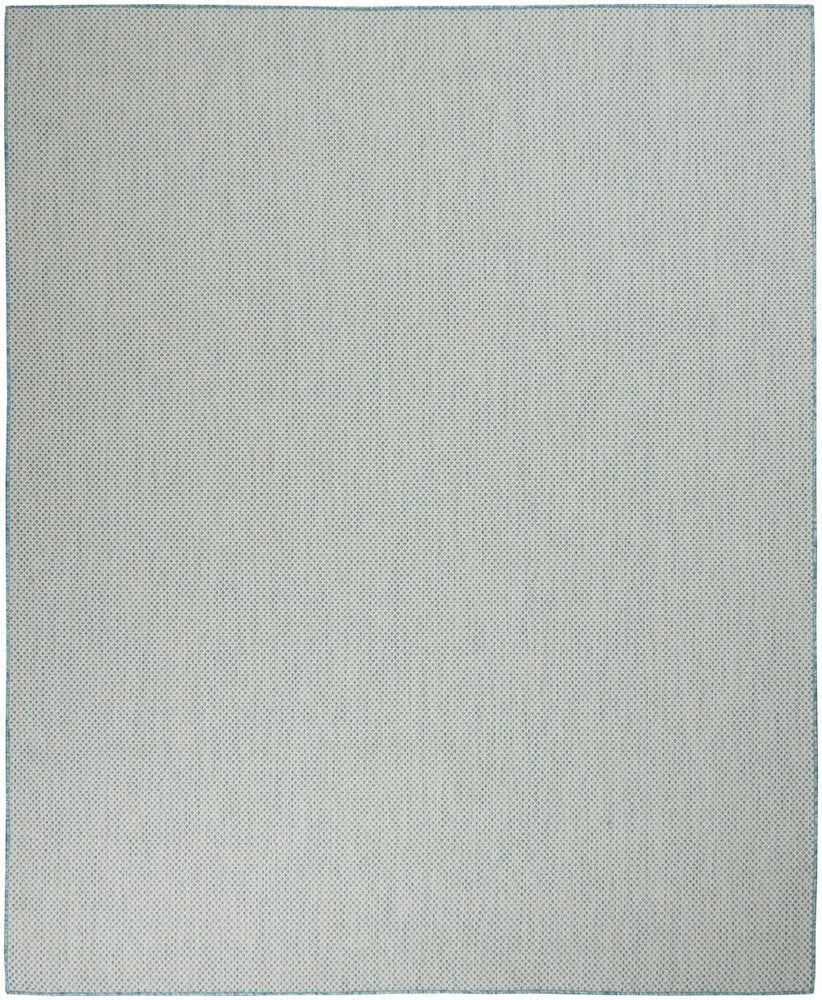 8' X 10' Aqua And Ivory Indoor Outdoor Area Rug — view 7