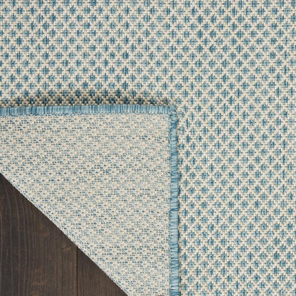 8' X 10' Aqua And Ivory Indoor Outdoor Area Rug HomeRoots