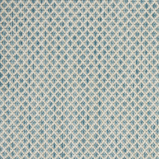 8' X 10' Aqua And Ivory Indoor Outdoor Area Rug