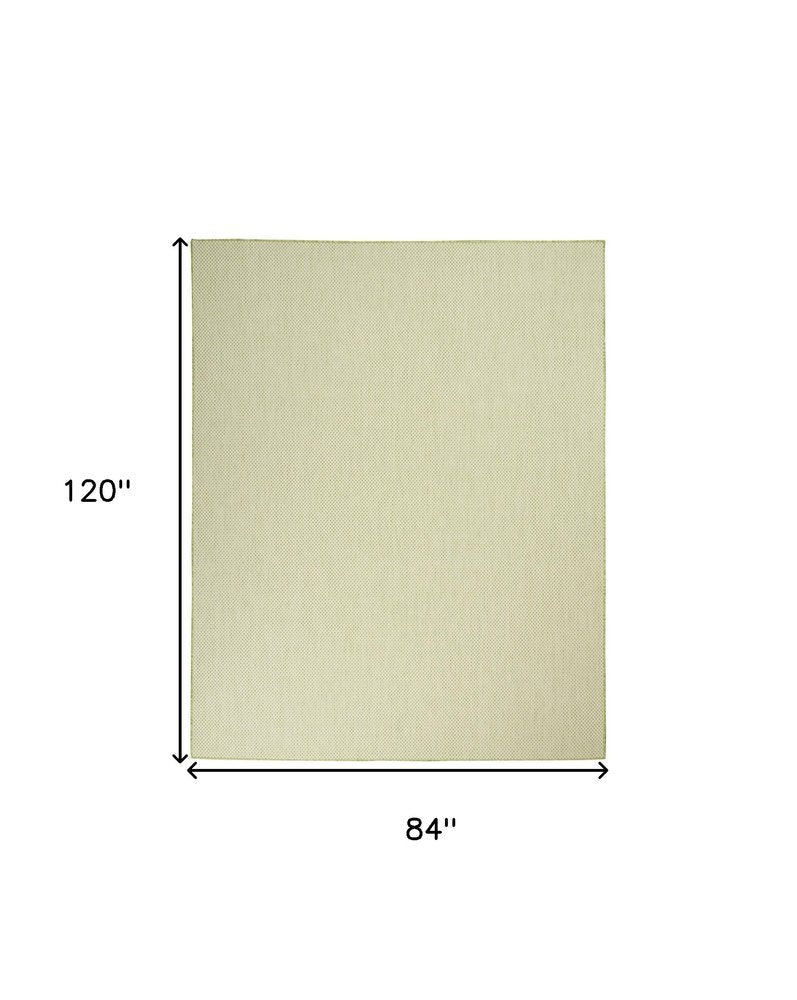 7' X 10' Green And Ivory Indoor Outdoor Area Rug — view 1