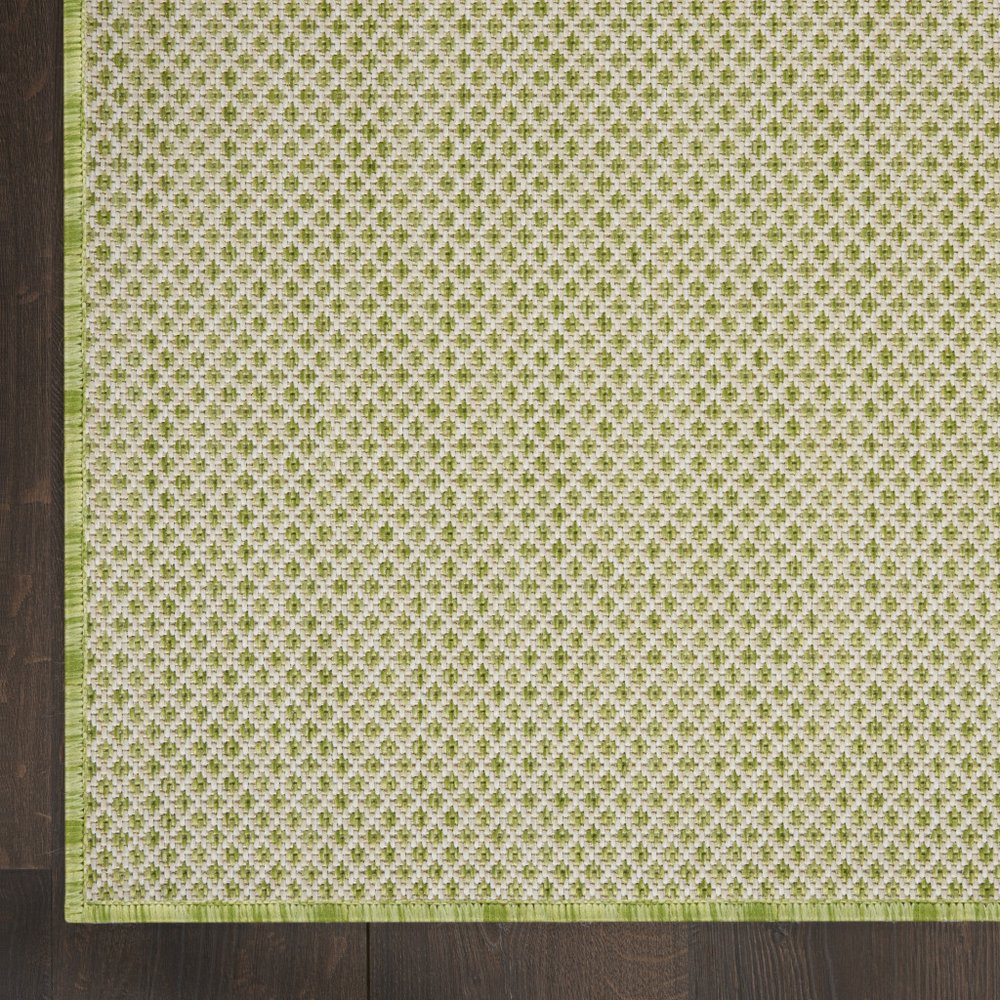 7' X 10' Green And Ivory Indoor Outdoor Area Rug HomeRoots