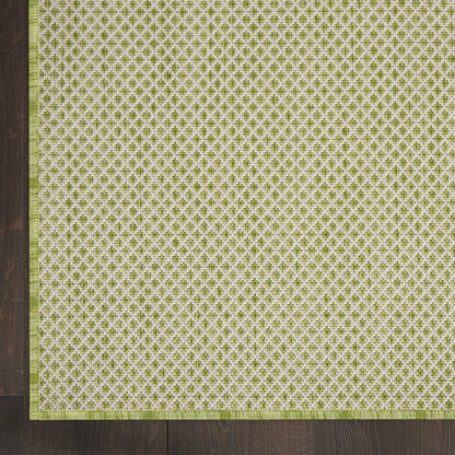7' X 10' Green And Ivory Indoor Outdoor Area Rug HomeRoots