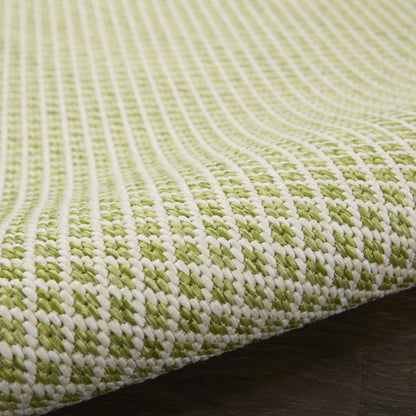 7' X 10' Green And Ivory Indoor Outdoor Area Rug HomeRoots
