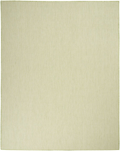7' X 10' Green And Ivory Indoor Outdoor Area Rug HomeRoots