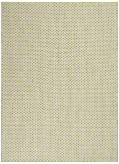 5' X 7' Green and Ivory Indoor Outdoor Area Rug
