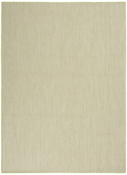 5' X 7' Green and Ivory Indoor Outdoor Area Rug