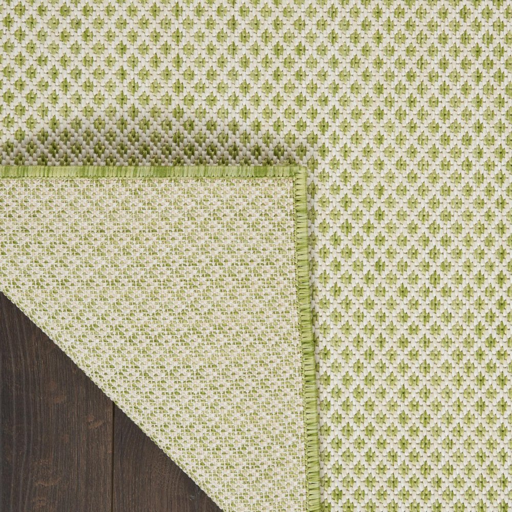 5' X 7' Green and Ivory Indoor Outdoor Area Rug HomeRoots
