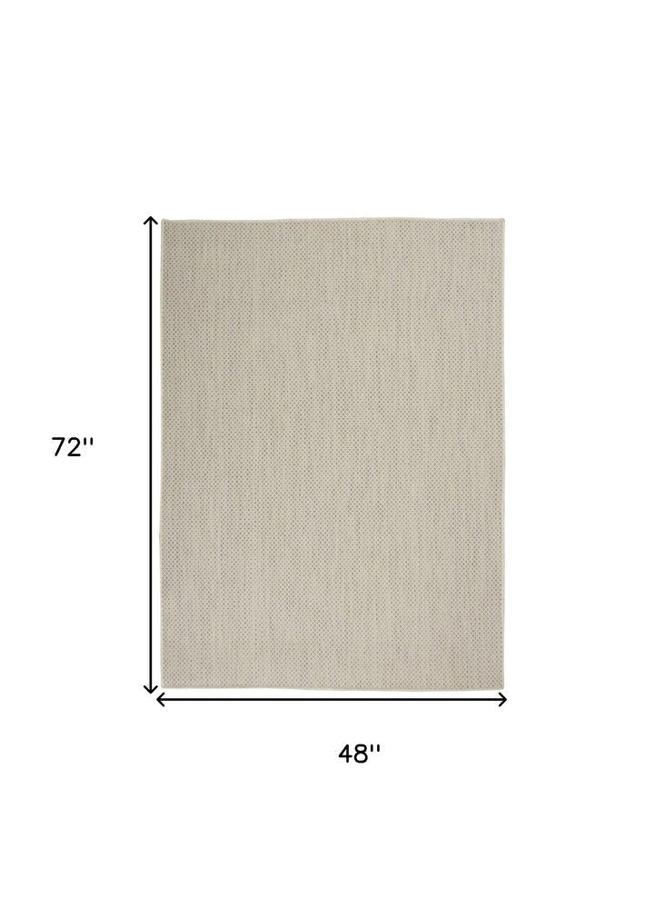 4' X 6' Ivory Geometric Power Loom Area Rug HomeRoots