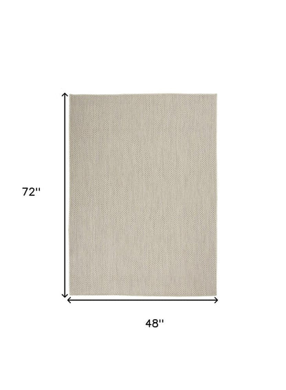 4' X 6' Ivory Geometric Power Loom Area Rug HomeRoots