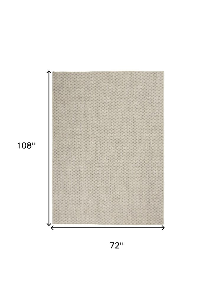 6' X 9' Ivory and Silver Indoor Outdoor Area Rug HomeRoots