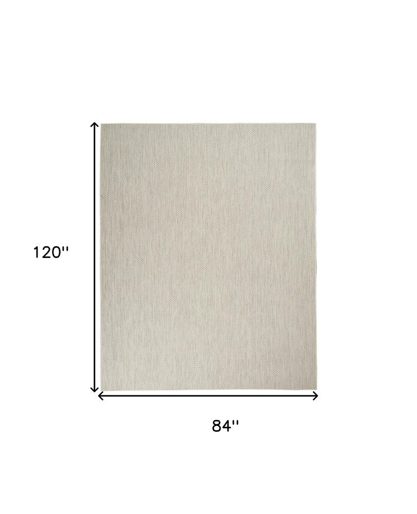 7' X 10' Ivory And Silver Indoor Outdoor Area Rug HomeRoots