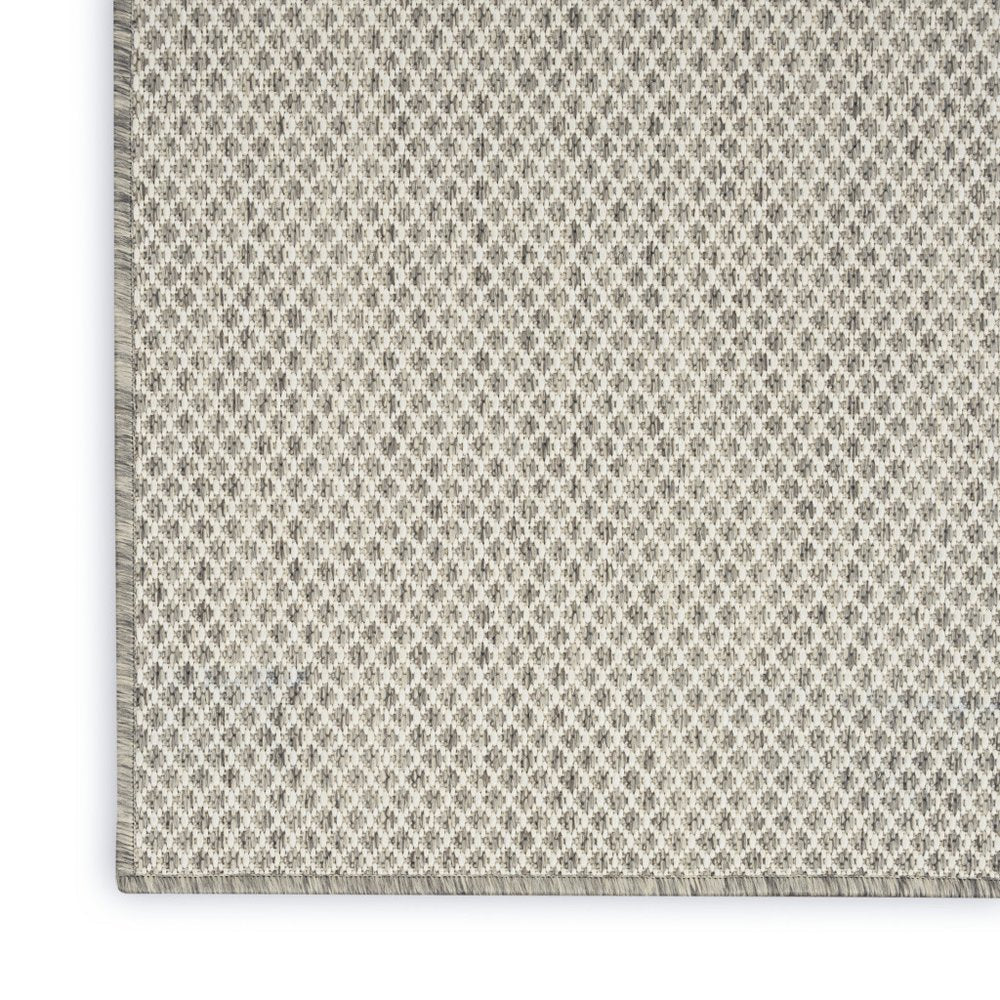 7' X 10' Ivory And Silver Indoor Outdoor Area Rug HomeRoots