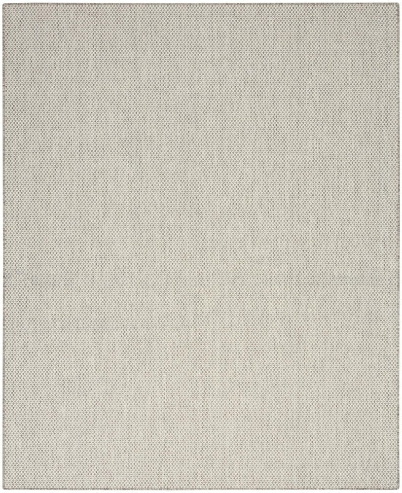 7' X 10' Ivory And Silver Indoor Outdoor Area Rug HomeRoots
