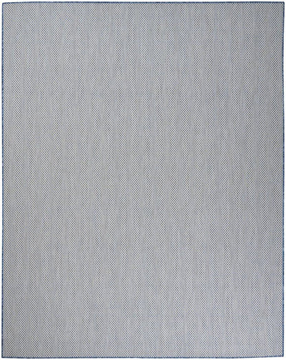 7' X 10' Blue And Ivory Indoor Outdoor Area Rug HomeRoots