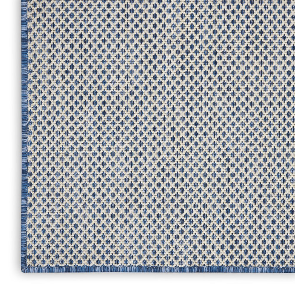 7' X 10' Blue And Ivory Indoor Outdoor Area Rug HomeRoots