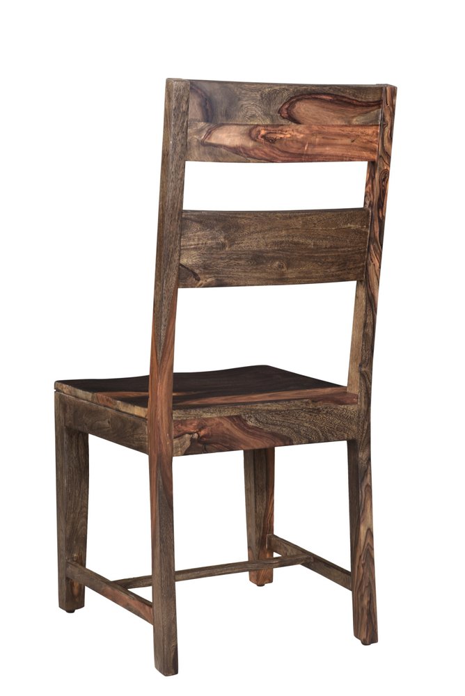 Set of Two Dark Brown Solid Wood Ladder Back Dining Side Chairs HomeRoots