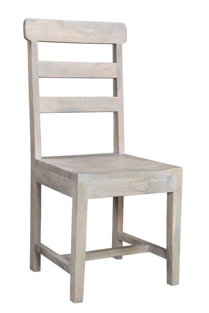 Set of Two White Wood Ladder Back Dining Side Chairs HomeRoots