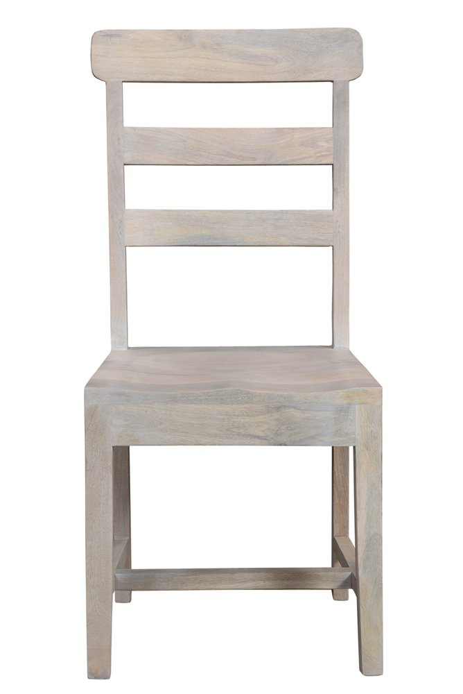 Set of Two White Wood Ladder Back Dining Side Chairs HomeRoots