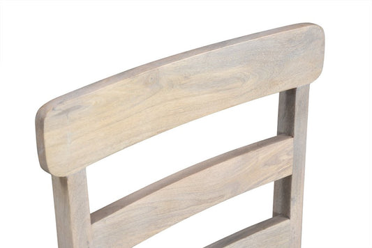 Set of Two White Wood Ladder Back Dining Side Chairs HomeRoots