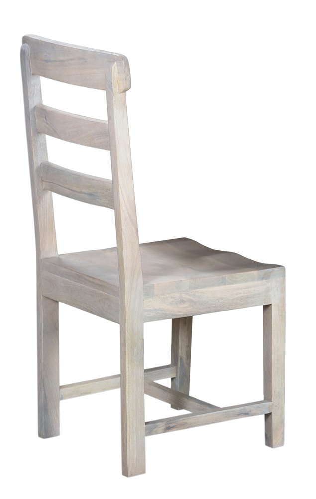 Set of Two White Wood Ladder Back Dining Side Chairs HomeRoots