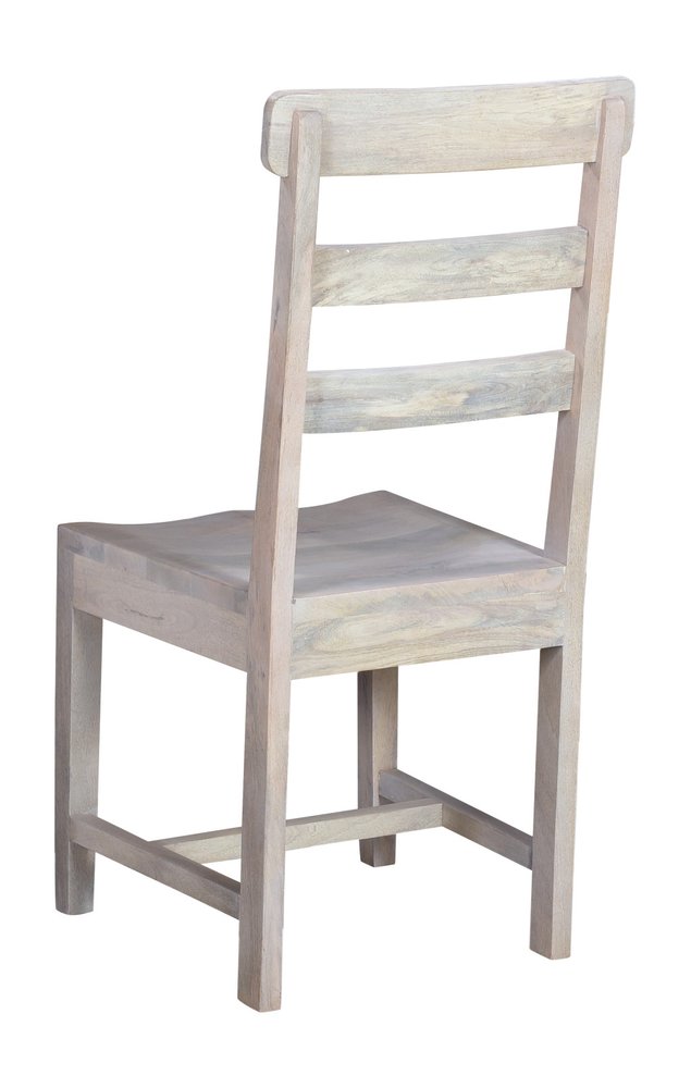 Set of Two White Wood Ladder Back Dining Side Chairs HomeRoots
