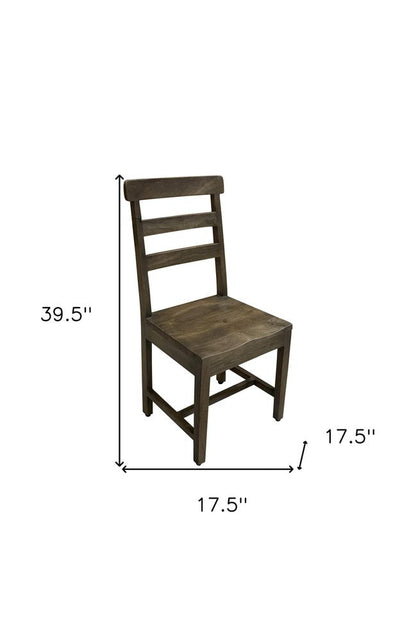 Set of Two Dark Brown Wood Ladder Back Dining Side Chairs HomeRoots