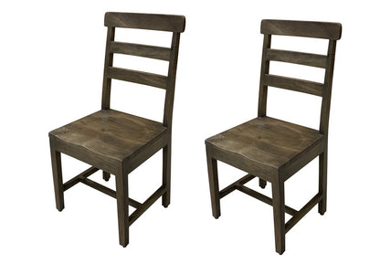 Set of Two Dark Brown Wood Ladder Back Dining Side Chairs HomeRoots