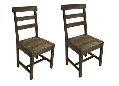 Set of Two Dark Brown Wood Ladder Back Dining Side Chairs HomeRoots