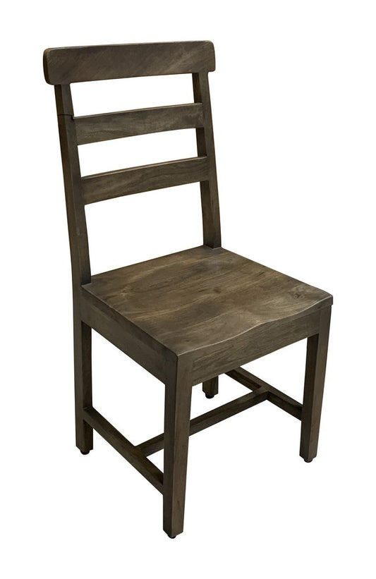 Set of Two Dark Brown Wood Ladder Back Dining Side Chairs HomeRoots