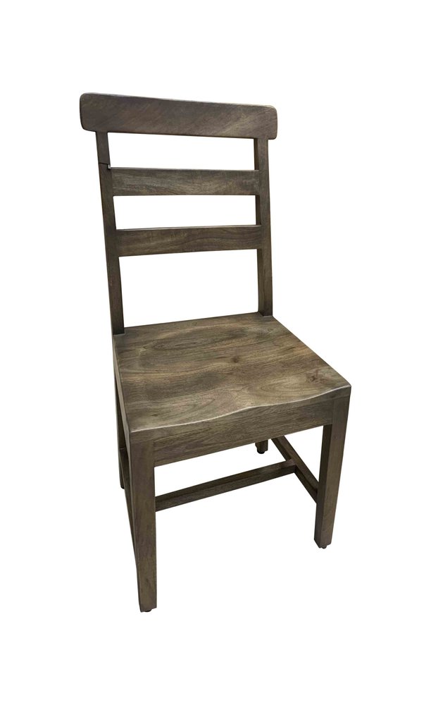 Set of Two Dark Brown Wood Ladder Back Dining Side Chairs HomeRoots