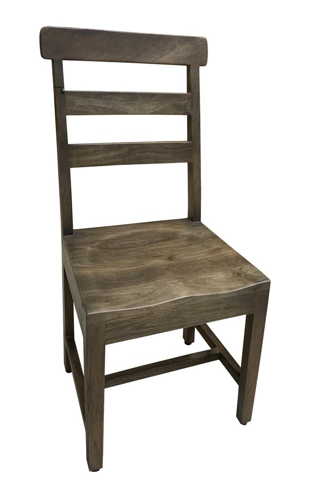 Set of Two Dark Brown Wood Ladder Back Dining Side Chairs HomeRoots