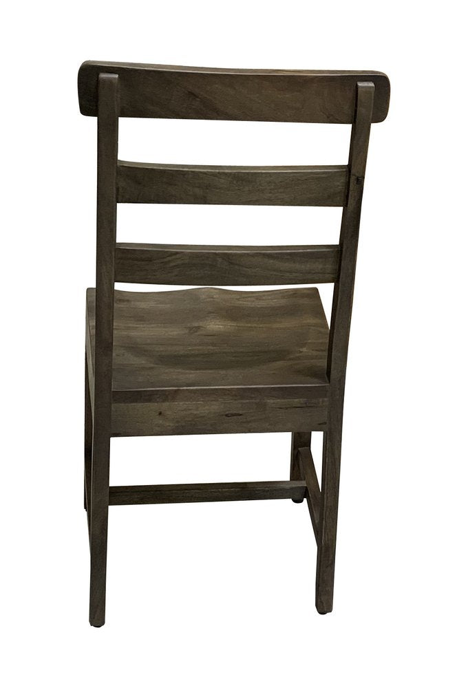 Set of Two Dark Brown Wood Ladder Back Dining Side Chairs HomeRoots