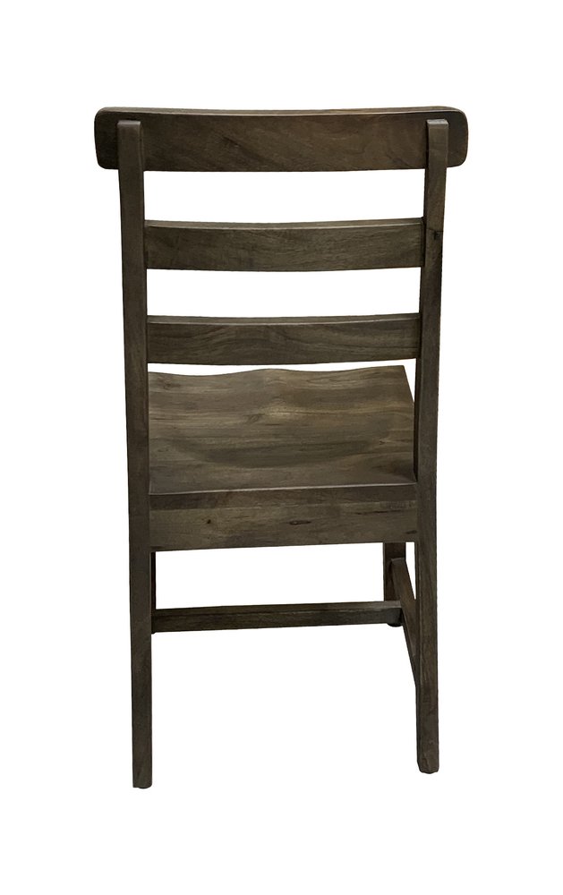Set of Two Dark Brown Wood Ladder Back Dining Side Chairs HomeRoots