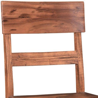 Set of Two Brown Wood Ladder Back Dining Side Chairs HomeRoots