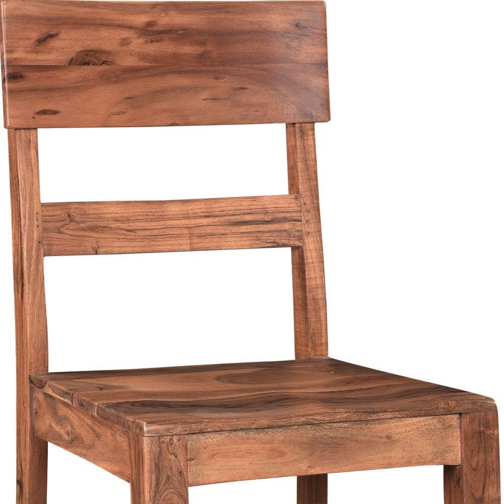 Set of Two Brown Wood Ladder Back Dining Side Chairs HomeRoots