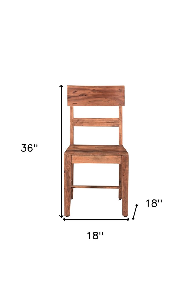 Set of Two Brown Wood Ladder Back Dining Side Chairs HomeRoots