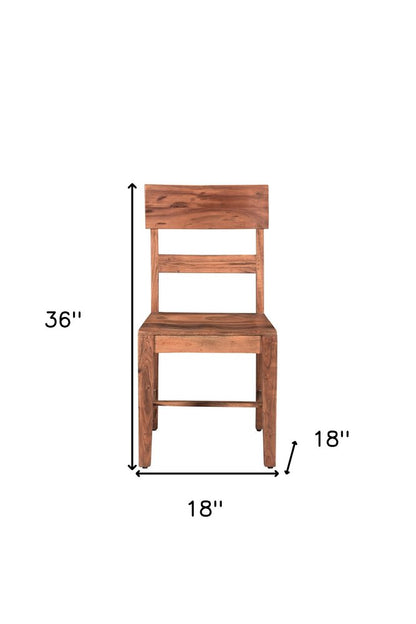 Set of Two Brown Wood Ladder Back Dining Side Chairs HomeRoots