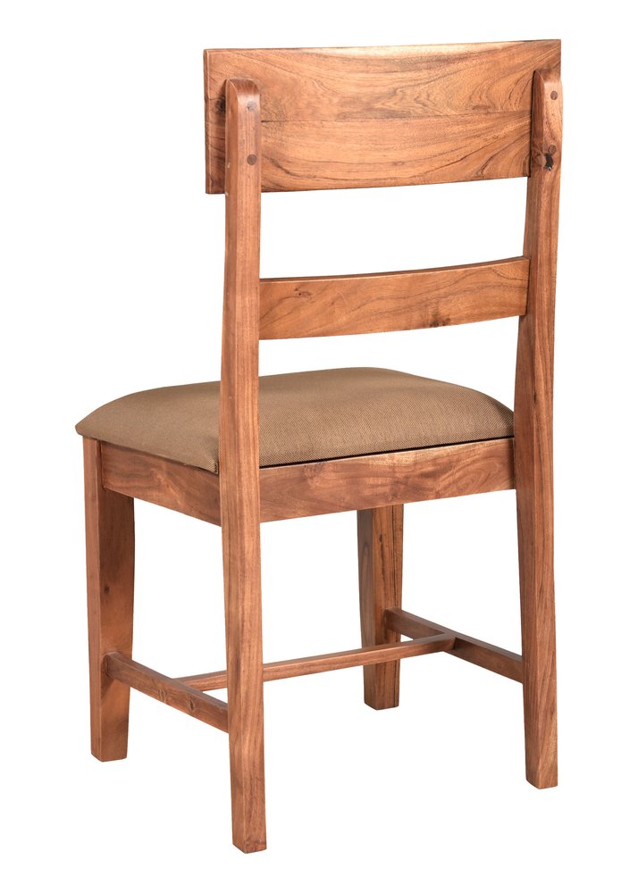 Set of Two Brown Upholstered Fabric Slat Back Dining Side Chairs HomeRoots