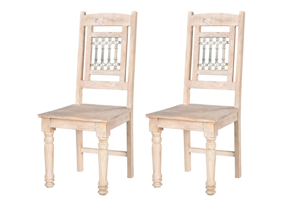 Set of Two White Wood Slat Back Dining Side Chairs HomeRoots