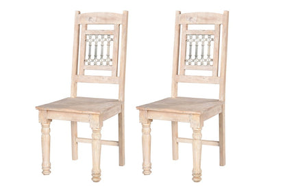 Set of Two White Wood Slat Back Dining Side Chairs HomeRoots