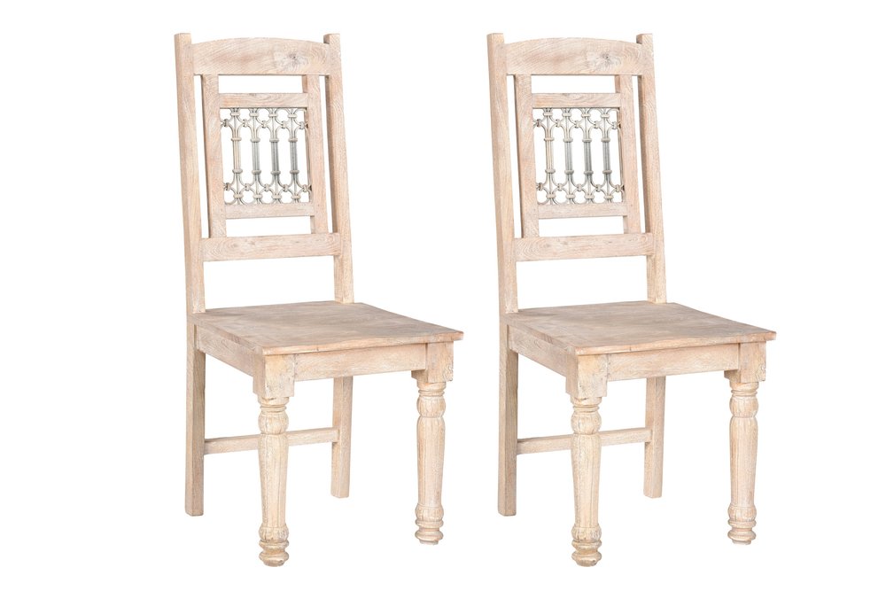 Set of Two White Wood Slat Back Dining Side Chairs HomeRoots