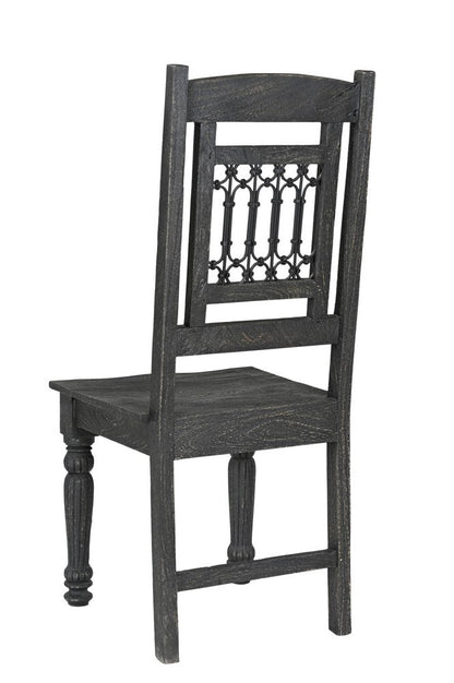 Set of Two Black Wood Slat Back Dining Side Chairs HomeRoots