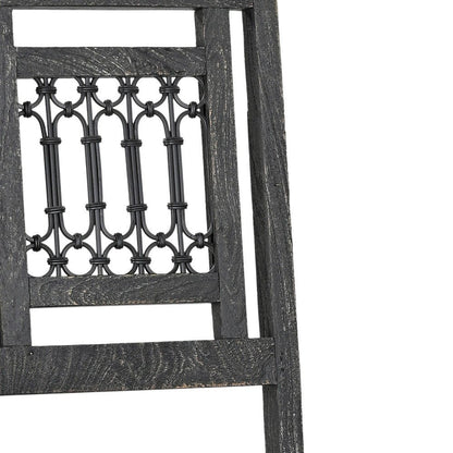 Set of Two Black Wood Slat Back Dining Side Chairs HomeRoots