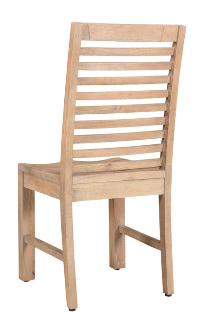 Set of Two Brown Solid Wood Ladder Back Dining Side Chairs HomeRoots