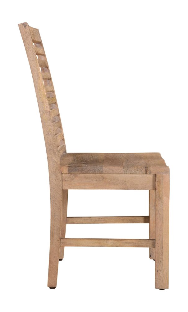 Set of Two Brown Solid Wood Ladder Back Dining Side Chairs HomeRoots
